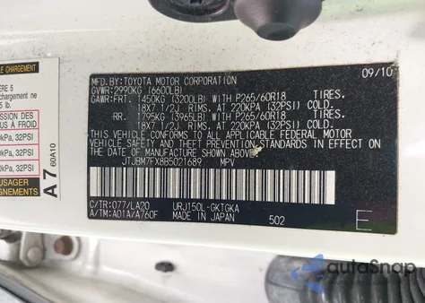 2011 Lexus Gx 460 z USA, uszkodzony, nr VIN JTJBM7FX8B5021689